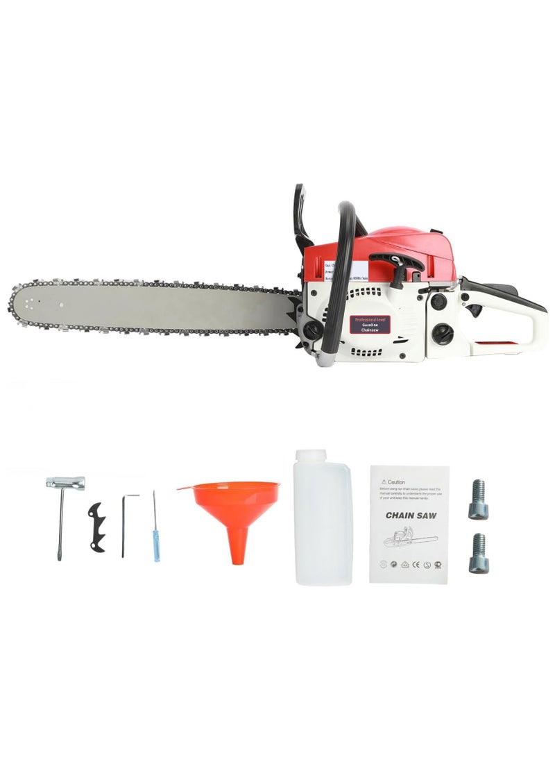 ZLH HITY 58CC Gas Chainsaw 20 Inch Chain Saw with 2-Stroke Engine, Powerful Petrol Handheld Quick Start Technology Gas Powered Chainsaw for Forest, Garden and Farm Tree & Wood Cutting Use - Image 1